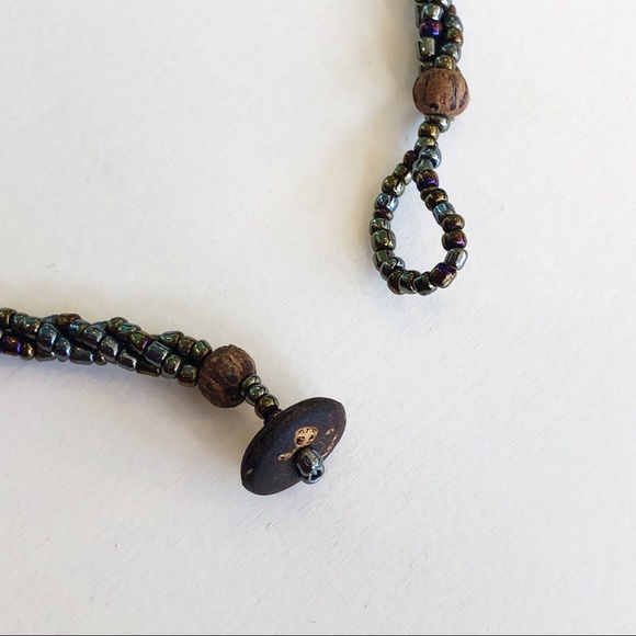 multi-color pendant beaded rope necklace - Picture 4 of 5